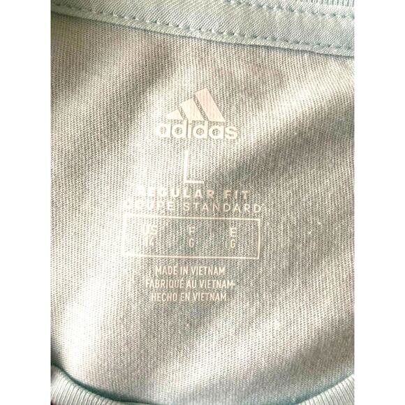 Adidas Girl's Logo Graphic Tee T Shirt Blue L *NWT - Picture 3 of 4
